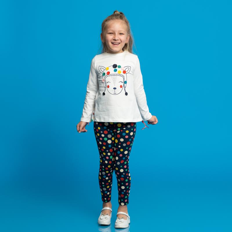 Childrens set for a girl 2 parts  Color dots  blouse and leggings