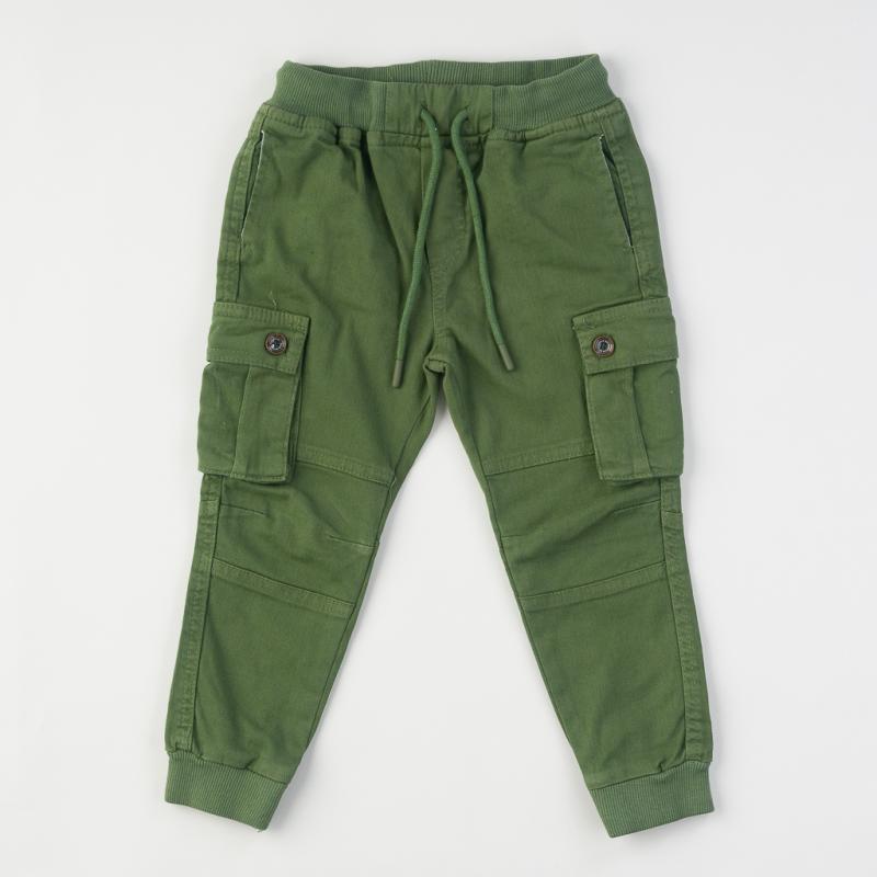 Детски панталон  момче Rois green със странични джобове - Зелен