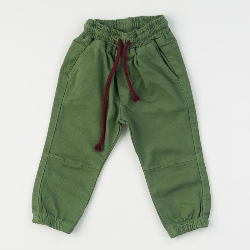 Детски панталон  момче Baby Rois с връзки - Зелен