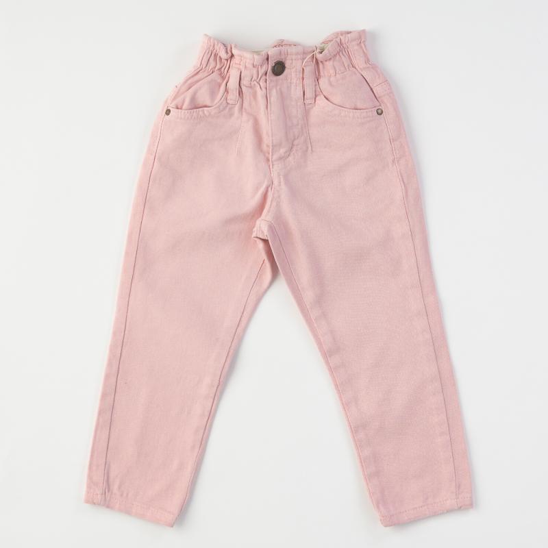 Pantalon copii Pentru fată  Rois denim  cu talie înaltă  -  Roz