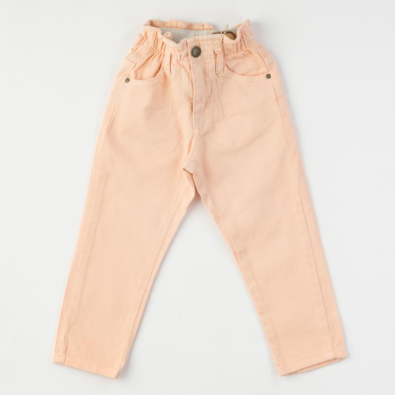 Childrens trousers For a girl  Rois denim  High waist  -  Peach