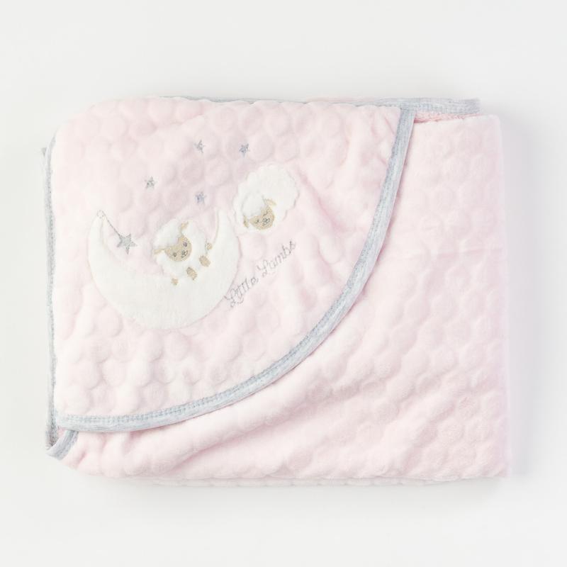 Παιδικη κουβερτα κουβερτακι  80x80.   Anna Babba Sheep   -  Ροζε