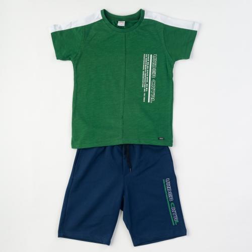 Детски комплект за момче къси панталонки тениска Under Зелен