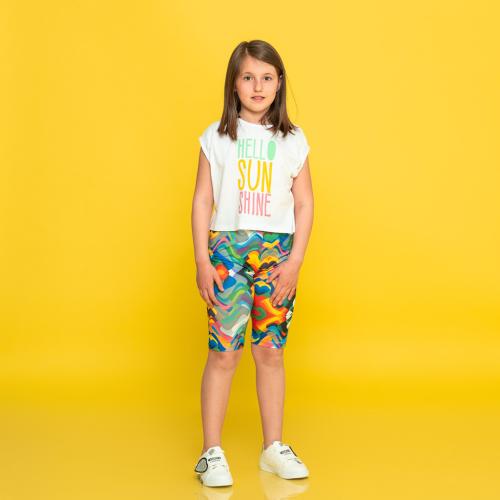 Детски комплект за момиче тениска и 3/4 клин Cikoby Hello sunshine