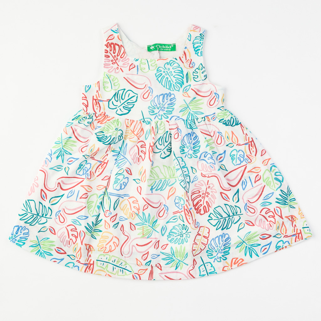 Παιδικό καλοκαιρινο φορεμα Για Κορίτσι Χωρίς μανίκια  Cichlid  ασπρα