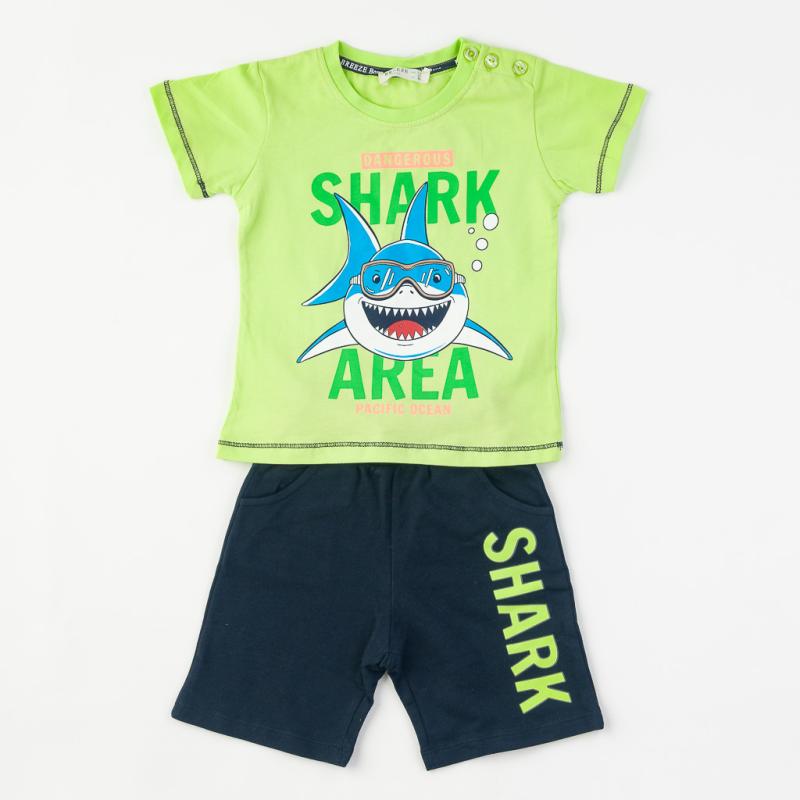 Детски комплект  момче тениска и къси панталонки Breeze Shark Area