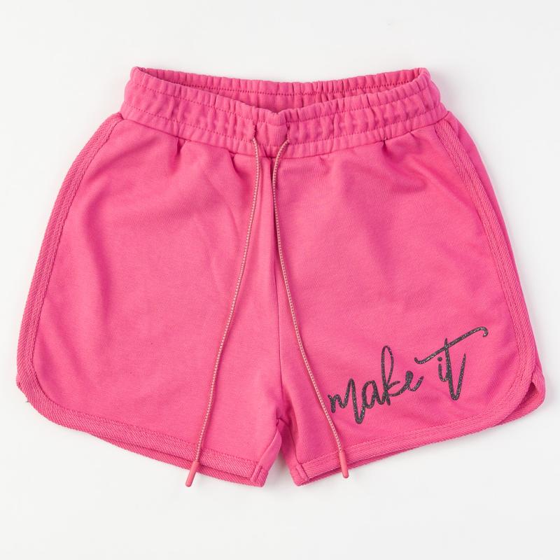 Dětské krátké kalhoty Pro dívky  Make it   Cikoby  růžové
