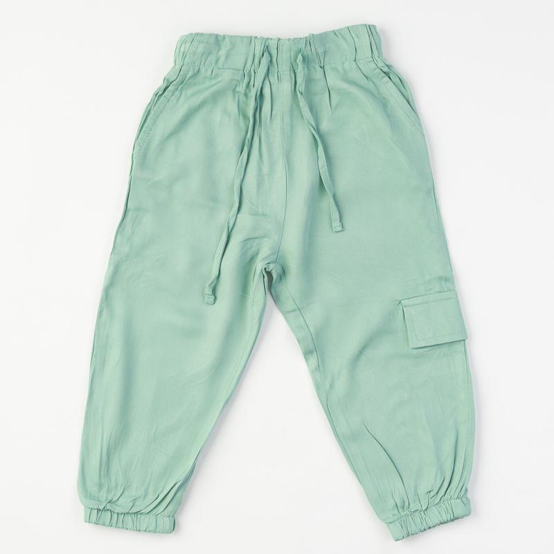 Childrens trousers For a girl summer  Cikoby  Green