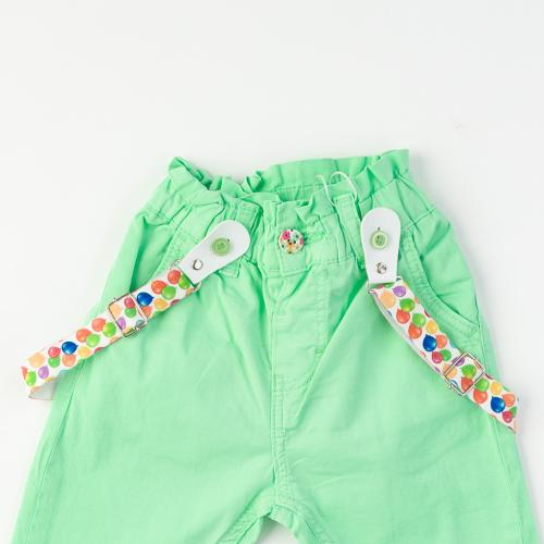 Детски панталон за момиче с тиранти Cikoby Зелен