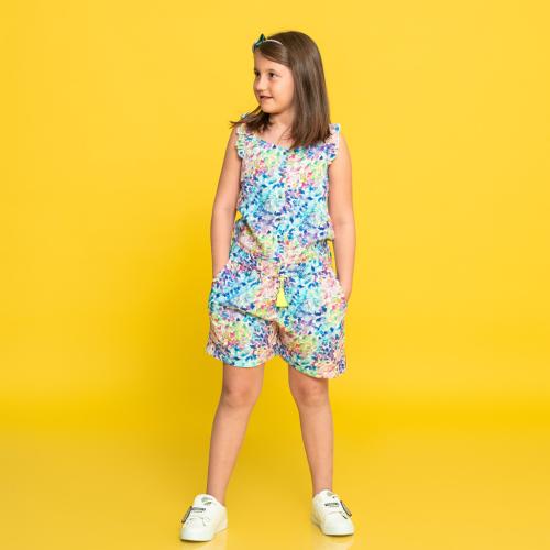 Детски комплект за момиче къси панталонки с потник Cichlid Mix