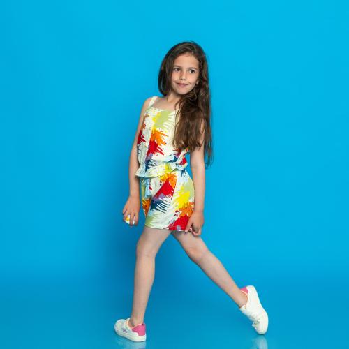 Детски комплект за момиче потник с къси панталонки Cichlid Color mix