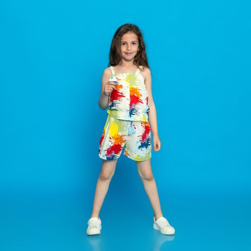 Детски комплект  момиче потник с къси панталонки Cichlid Color mix