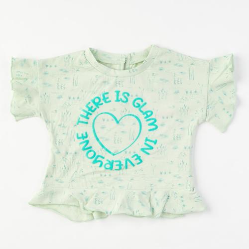 Детска тениска за момиче Glam Cikoby Зелена