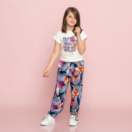 Детски комплект за момиче тениска и дълги панталонки Cichlid Enjoy