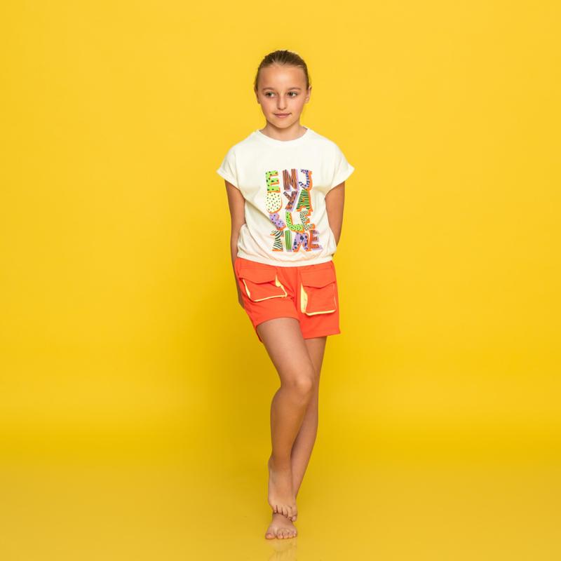 Childrens clothing set For a girl t-shirt and shorts  Cichlid TIME