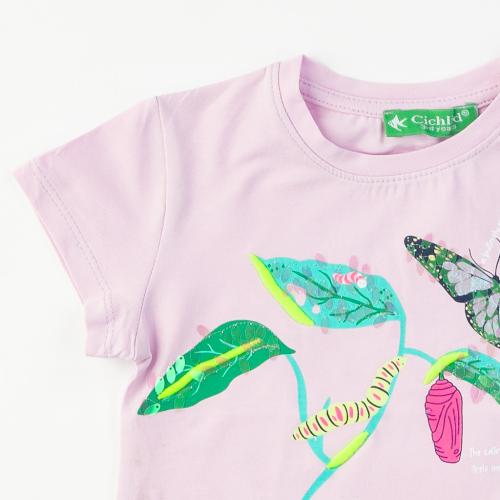 Детска тениска за момиче Cichlid Butterfly - Лилав