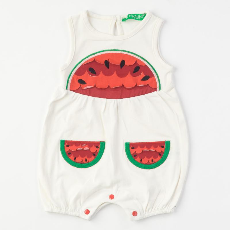 Бебешки гащеризон  момиче Watermelon - Бял