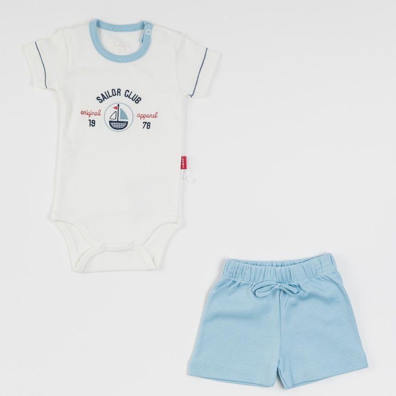 Set pentru bebeluși pantaloni scurţi cu body Albastru