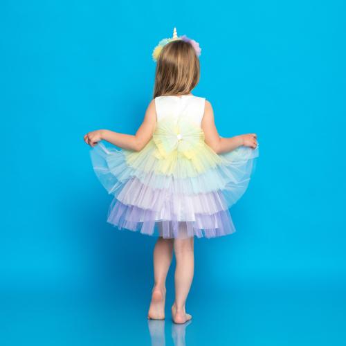 Детска официална рокля с тюл Unicorn 2 с диадема