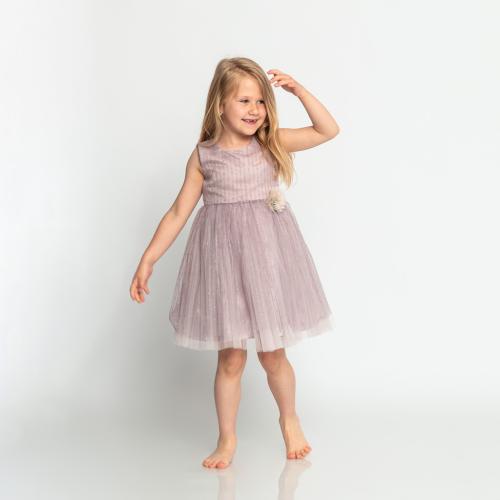 Детска официална рокля Ayisigi Lilac тюл и брокат Лилава