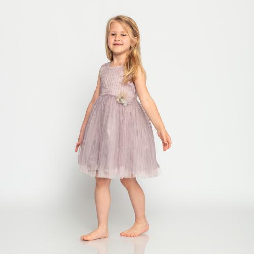 Детска официална рокля Ayisigi Lilac тюл и брокат Лилава