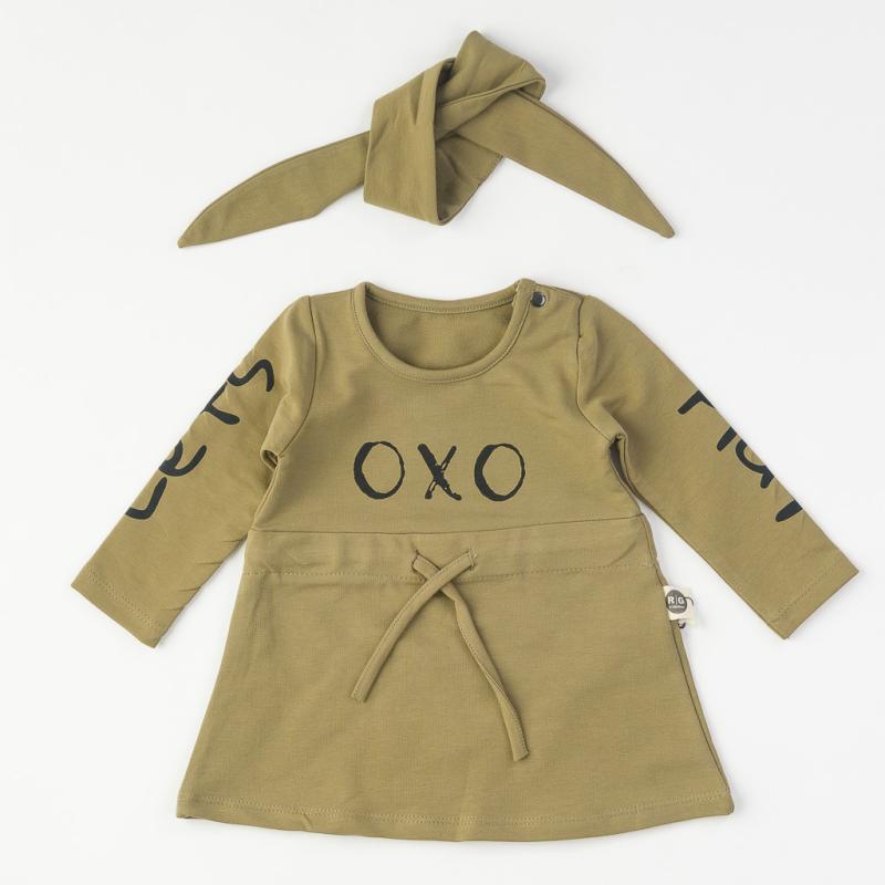 Rochie copii cu mânecă lungă  RG OXO  Verde