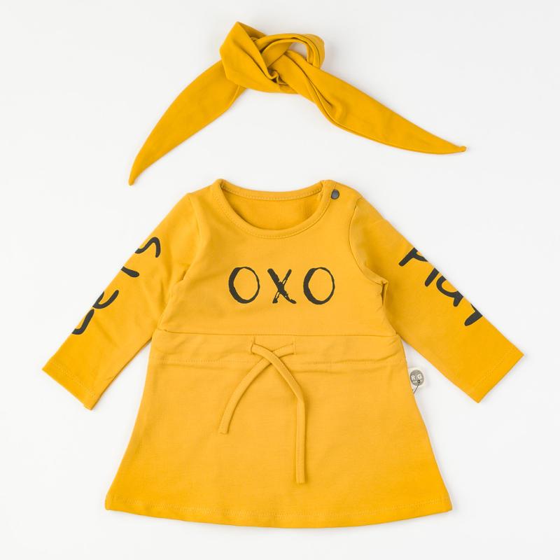 Dětské šaty s dlouhými rukávy  RG OXO  Horčice