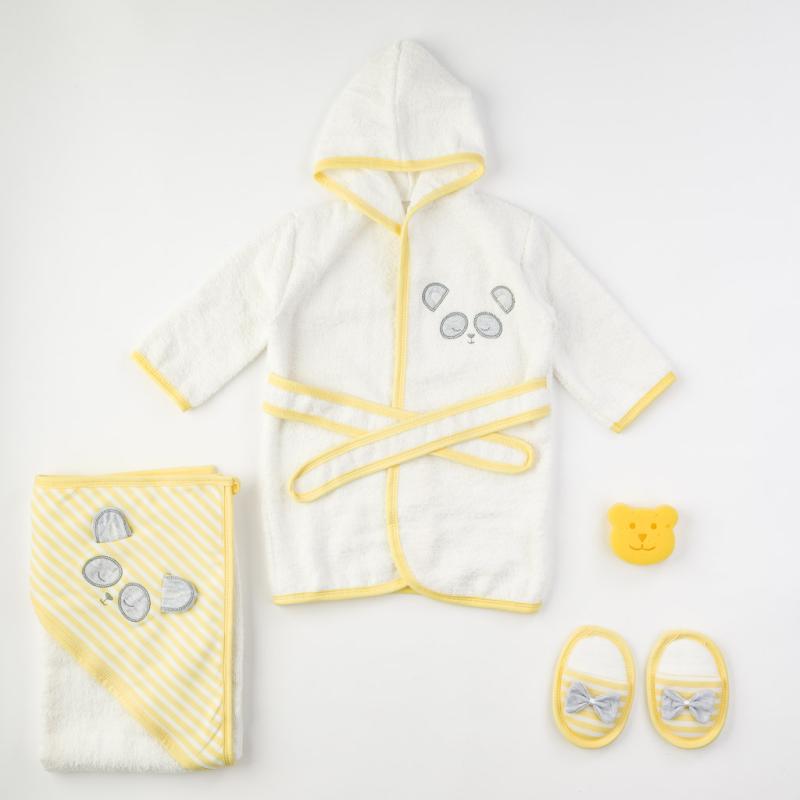 Бебешки комплект  баня  момче Ece Baby Yellow Raccon 4 части Жълт