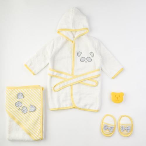 Бебешки комплект за баня за момче Ece Baby Yellow Raccon 4 части Жълт