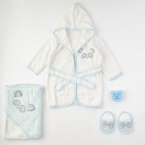 Бебешки комплект за баня за момче Ece Baby Blue Raccon 4 части Син