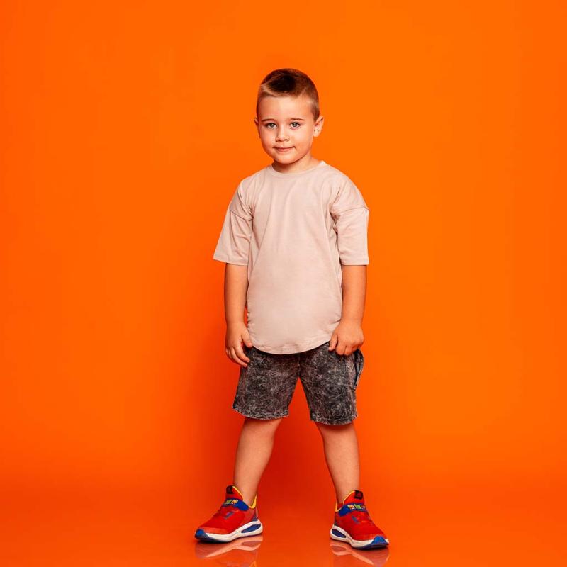 Детски комплект  момче тениска и къси панталонки RG - Бежов