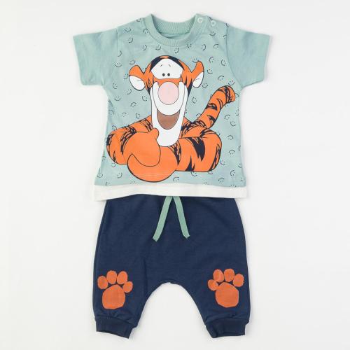 Бебешки комплект тениска и панталонки за момчеTiger Мента