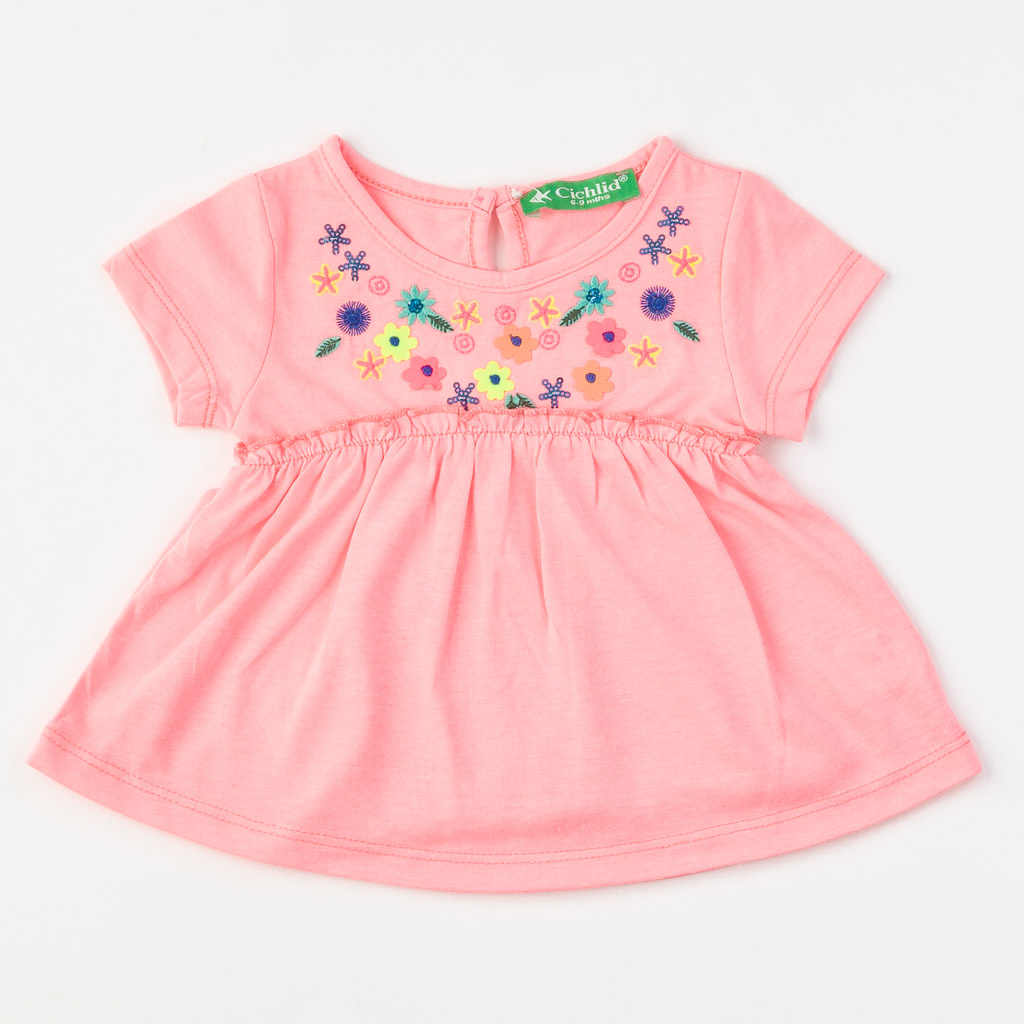 Παιδικό σετ Για Κορίτσι  тениска с клинче   Flowers   Cichlid  Ροζ