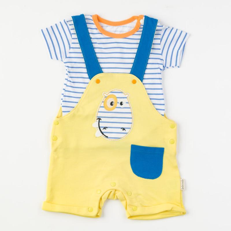 Бебешки комплект гащеризон с тениска  момче Bebezade Жълт