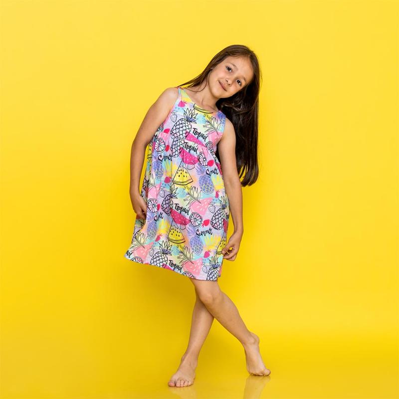 Детска рокля лятна без ръкав Tropical Cichlid Многоцветна