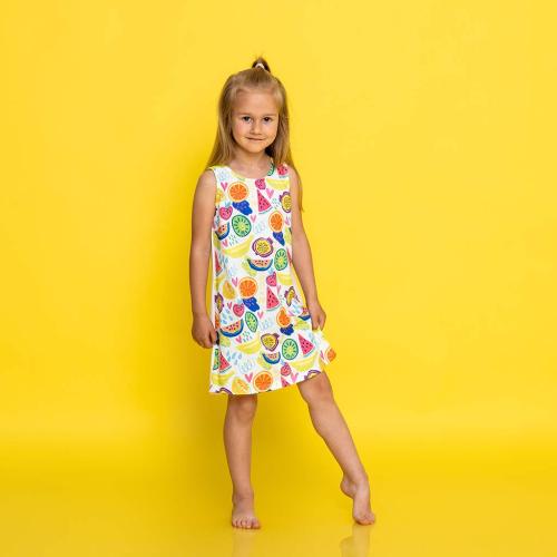 Παιδικο φορεμα καλοκαιρινο χωρεις μανικι  Fruits   Cichlid  ασπρα