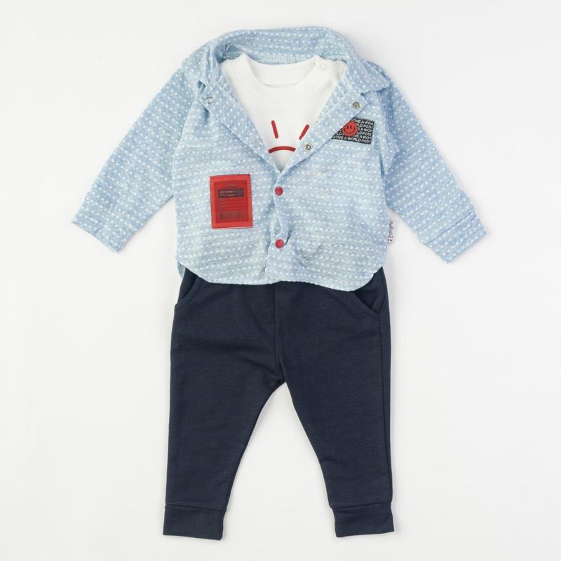 Baby set 3 parts For a boy  Happy Day  Blue
