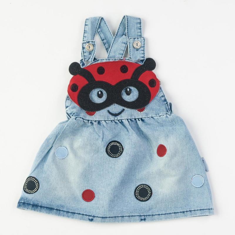 Бебешка дънкова рокля   Ladybug  με μασκα