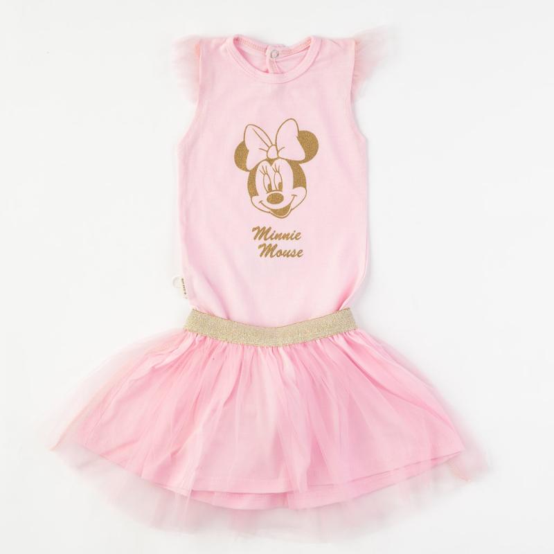 Baby set bodysuit with skirt  Mousey  Pink