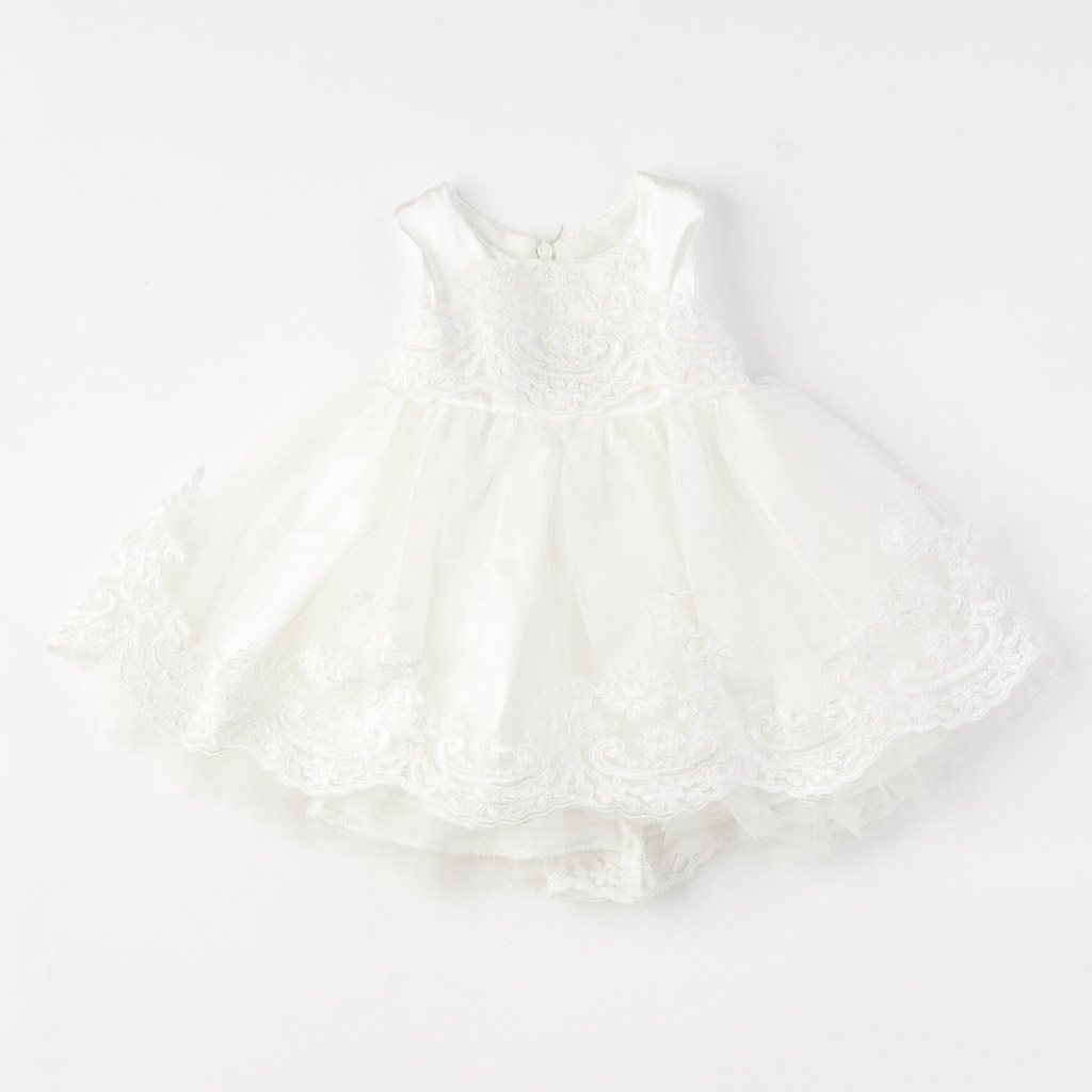 Βρεφικά σετ ρούχων επισημο φορεμα με καλσον κορδελα για μαλλια με παπουτσακια  Amante  Ασπρο