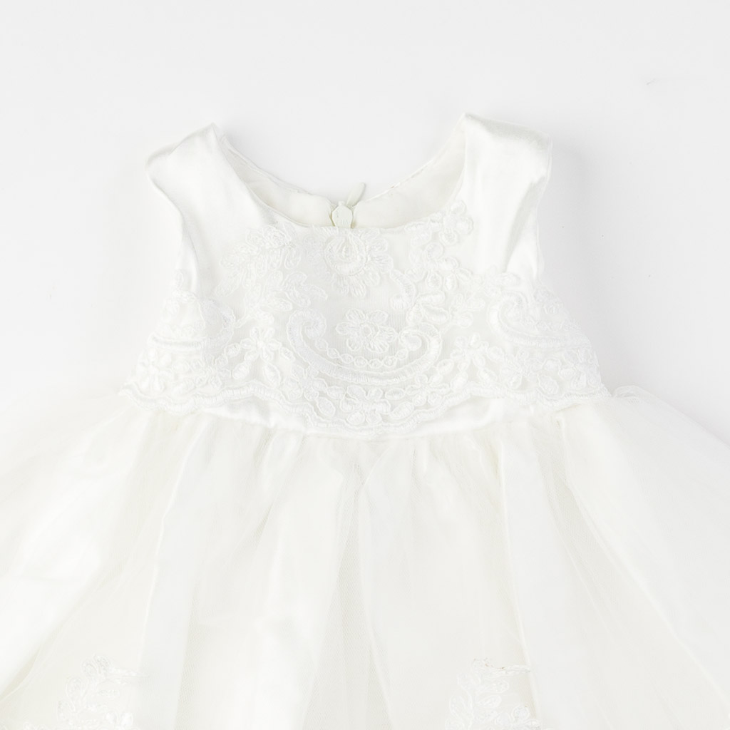 Βρεφικά σετ ρούχων επισημο φορεμα με καλσον κορδελα για μαλλια με παπουτσακια  Amante  Ασπρο
