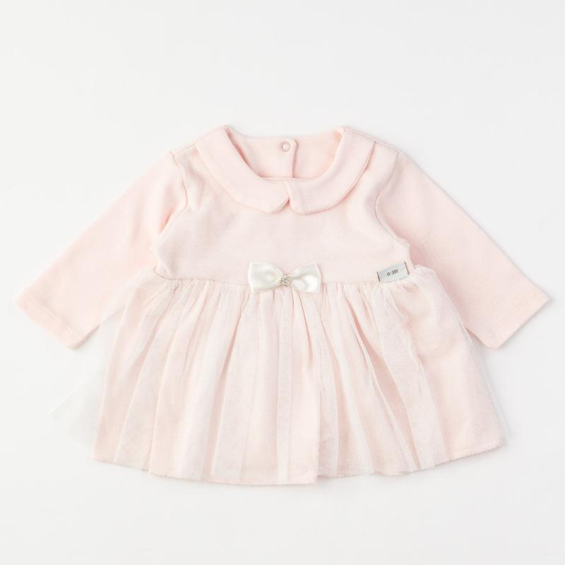 Бебешка рокля с дълъг ръкав Tafyy Pink Розова