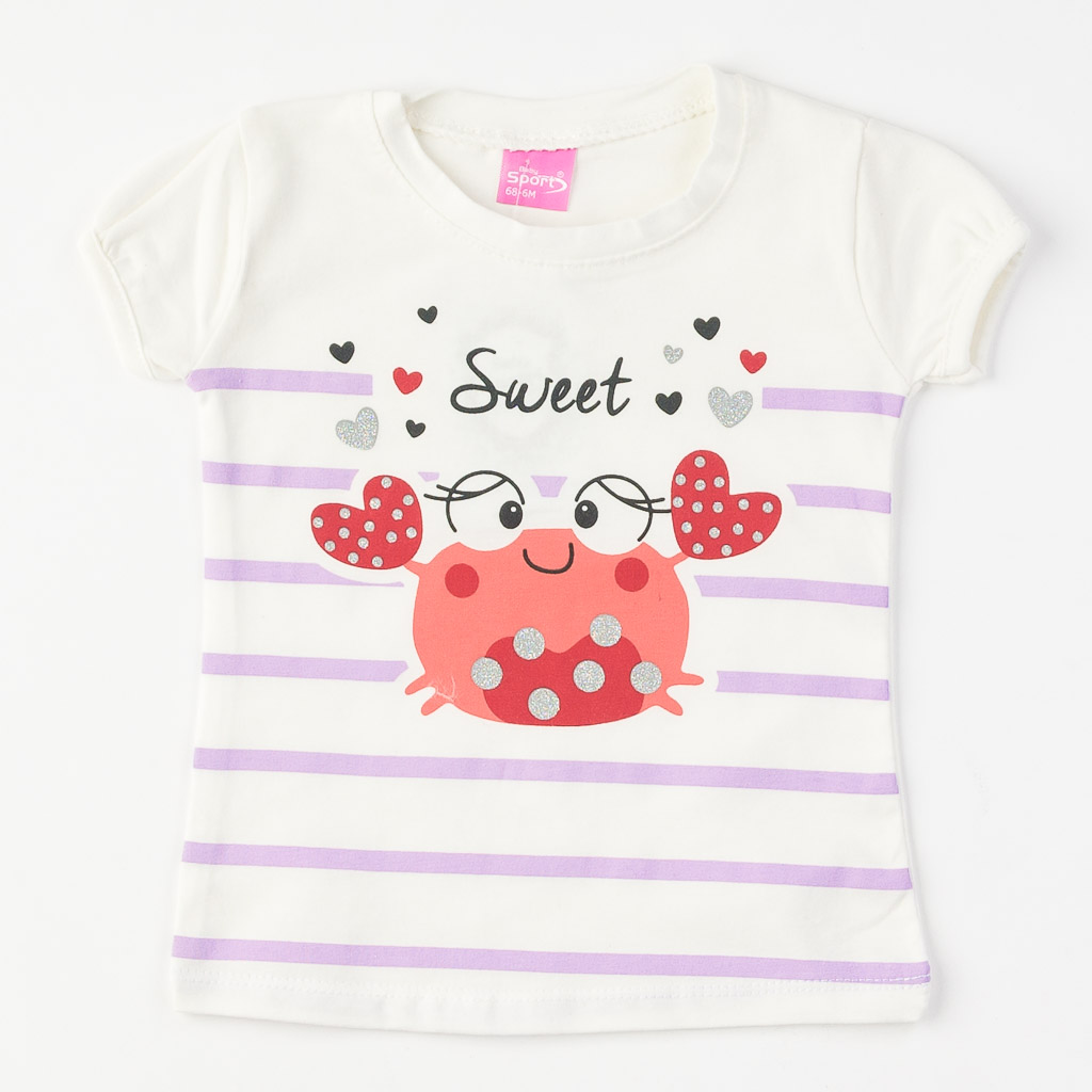 Baby set t-shirt and shorts For a girl  Sweet  Purple