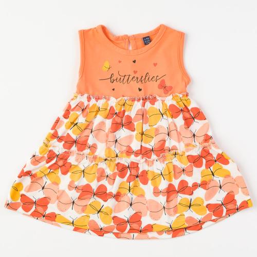 Бебешка рокля Miniworld Оранжева
