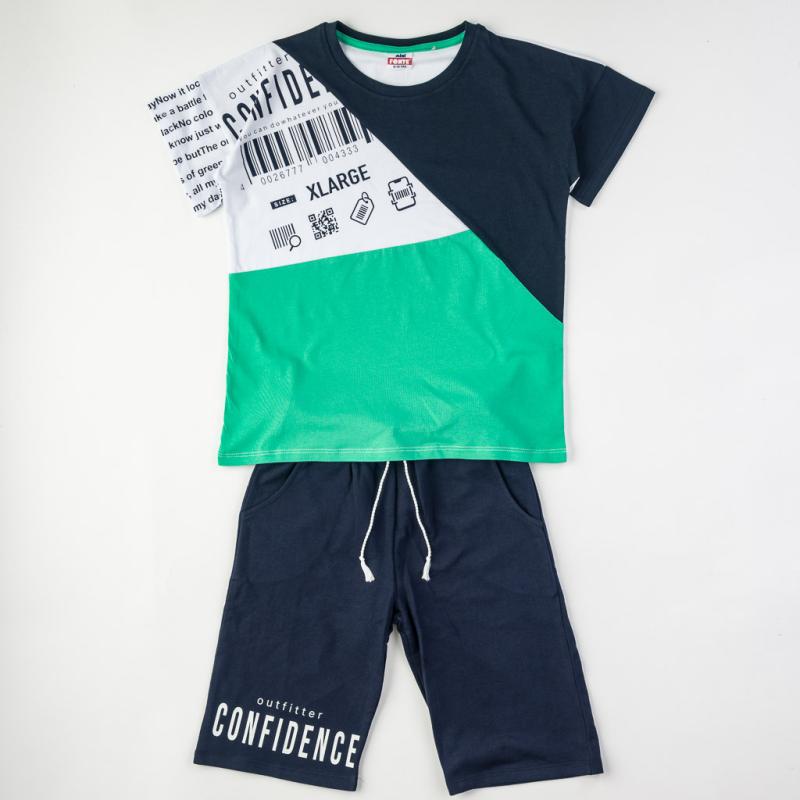 Childrens clothing set For a boy t-shirt and shorts  XLLARGE  Green