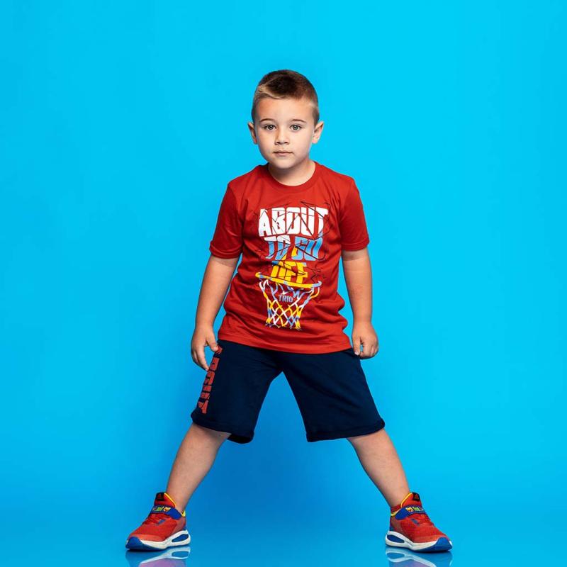 Set pentru copii Pentru băiat  ABOUT TO GO  tricou şi pantaloni scurţi Roşu