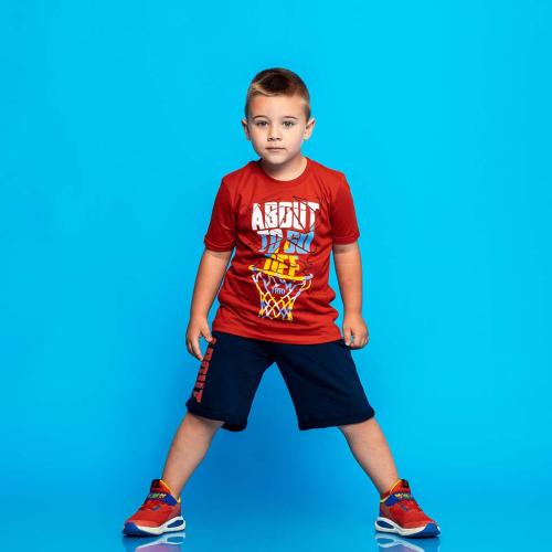 Детски комплект за момче ABOUT TO GO тениска и къси панталонки Червен