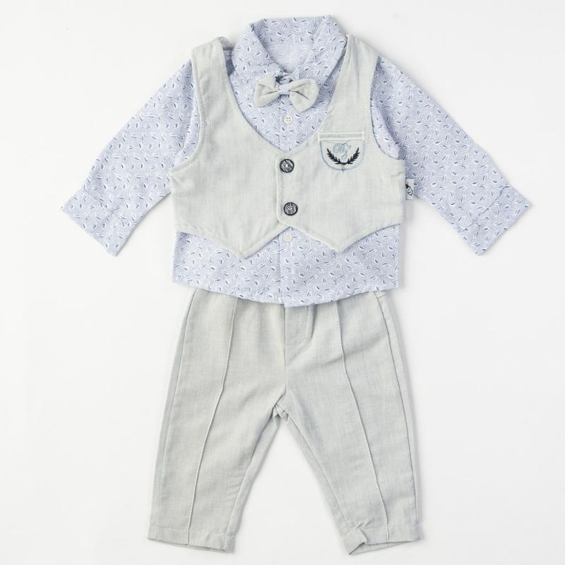 Βρεφικά σετ ρούχων Πουκάμισο Γιλέκο με Παντελόνι  Style baby  Για Αγόρι με παπιγιον