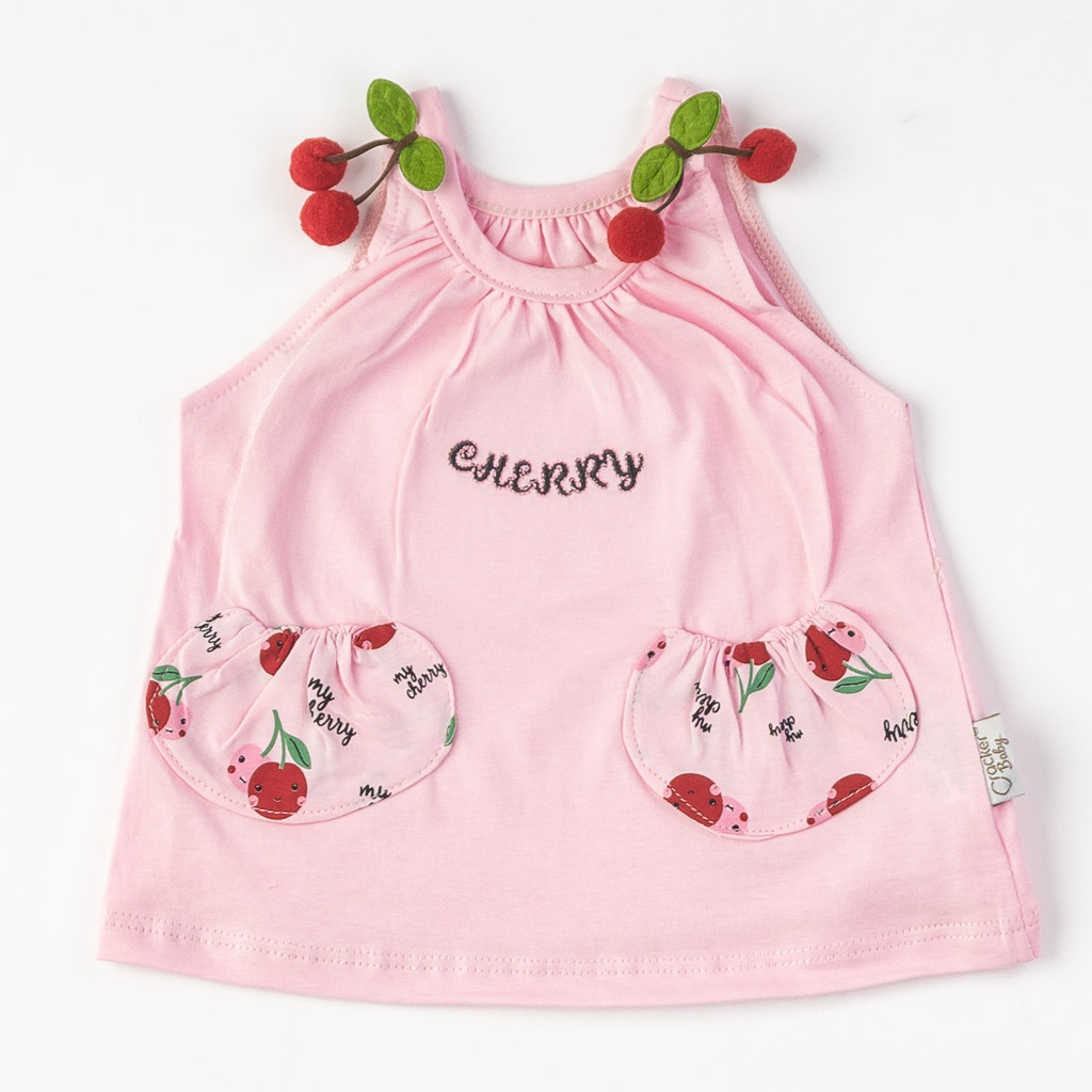 Βρεφικά σετ ρούχων Για Κορίτσι φανελάκι με Σορτς κοντο  Cherry  Ροζ