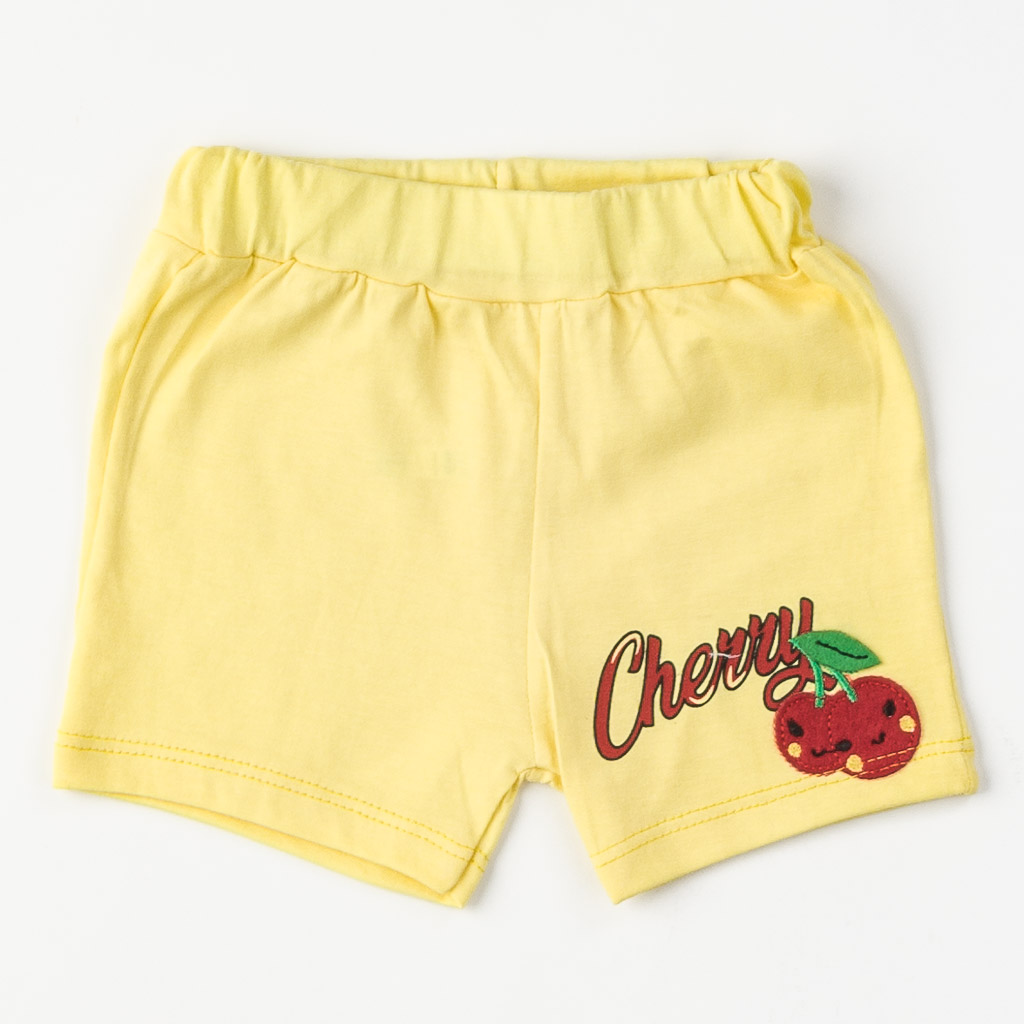 Βρεφικά σετ ρούχων Για Κορίτσι φανελάκι με Σορτς κοντο  Cherry  Κιτρινο